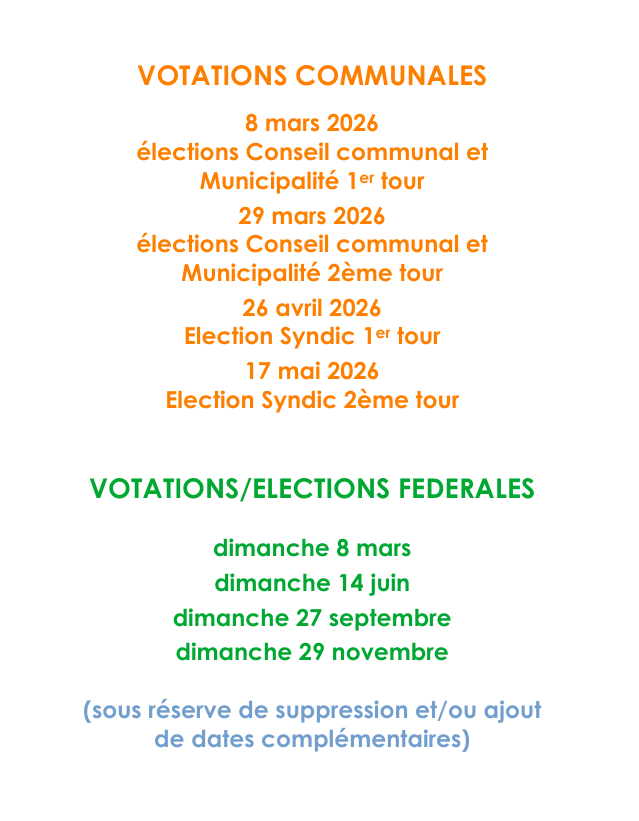 Dates des votations Le Vaud